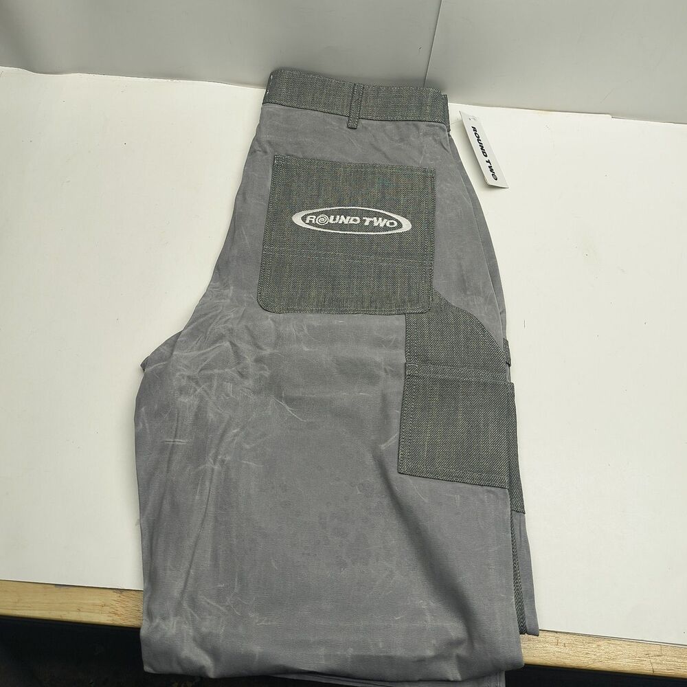 Round Two Double Knee Cargo Waxed Carpenter Pants Men's 32/32